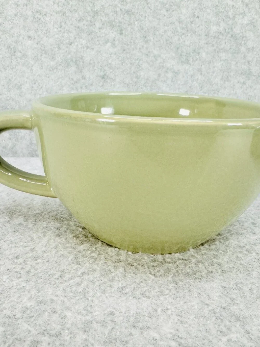 Pier 1 Tea For One Stoneware Stacking Cup and Teapot w Lid Green